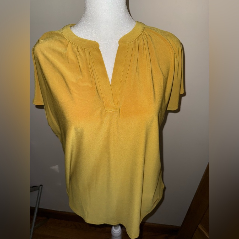 Jones New York Mustard Yellow Blouse